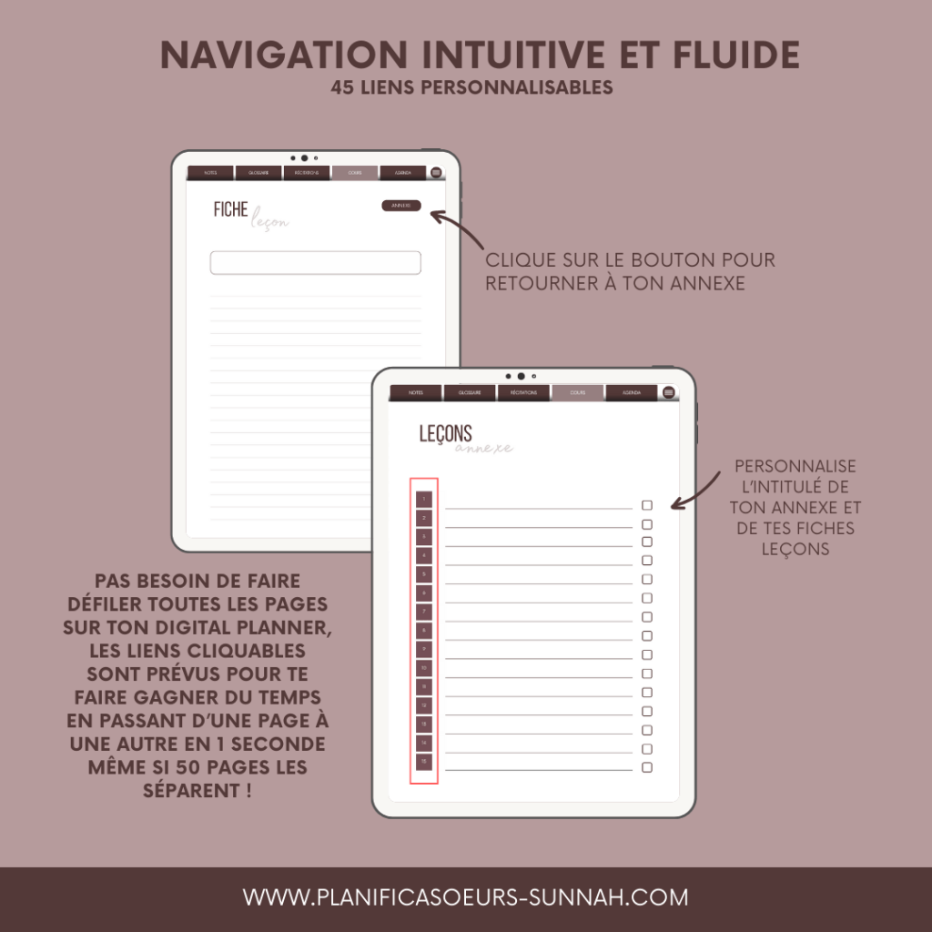 Planner digital français Planificasoeurs sunnah PLANIFICATEUR numérique muslim musulman religieux islamique coran coranique tajwid tajweed