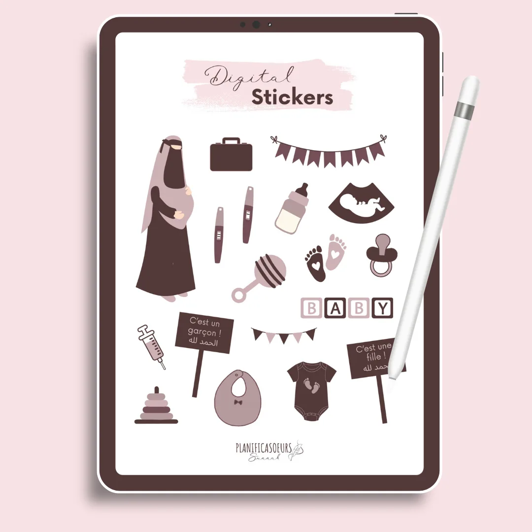 digital planner stickers digitaux numériques planificasoeurs sunnah france français grossesse