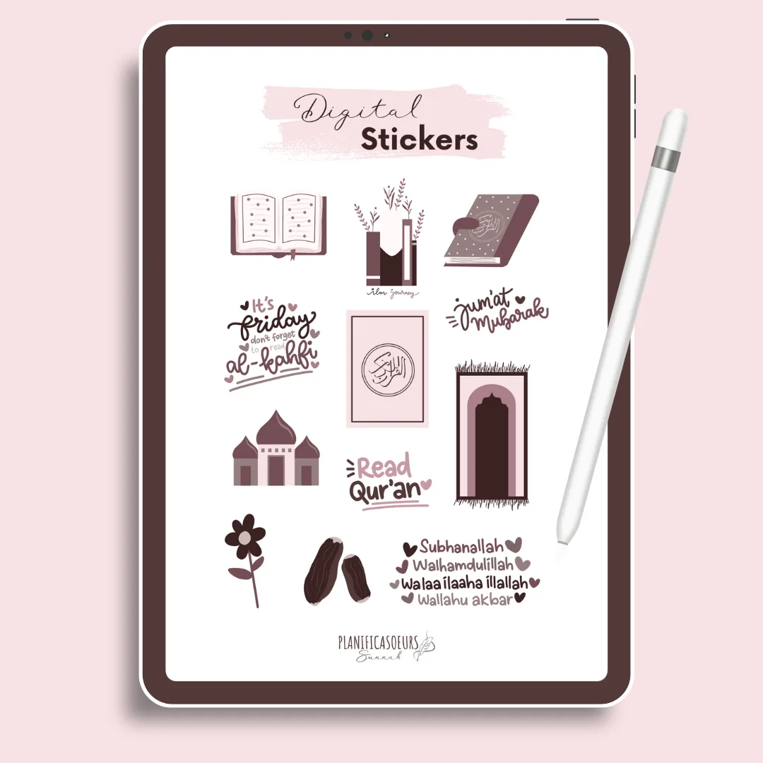 digital planner stickers digitaux numériques planificasoeurs sunnah france français jumouah jumua islam islamique