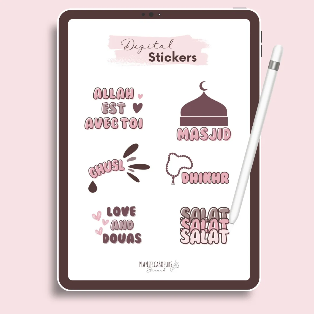 digital planner stickers digitaux numériques planificasoeurs sunnah france français prière salat islamique islam