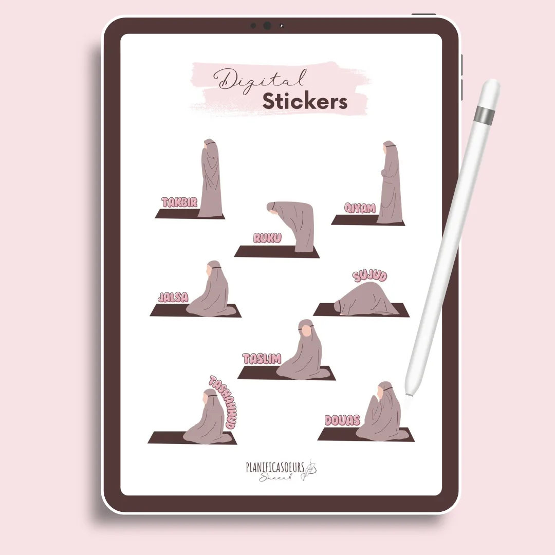digital planner stickers digitaux numériques planificasoeurs sunnah france français prière salat islamique islam