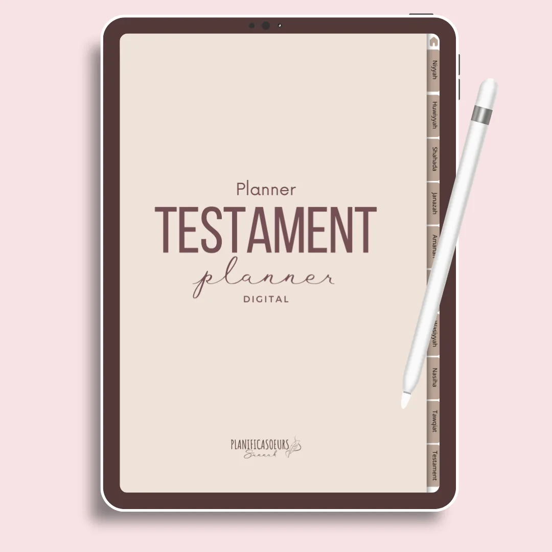 Planner digital français Planificasoeurs sunnah PLANIFICATEUR numérique muslim musulman religieux islamique gratuit freebie modèle testament salat janazah mort islamique sunnah musulman