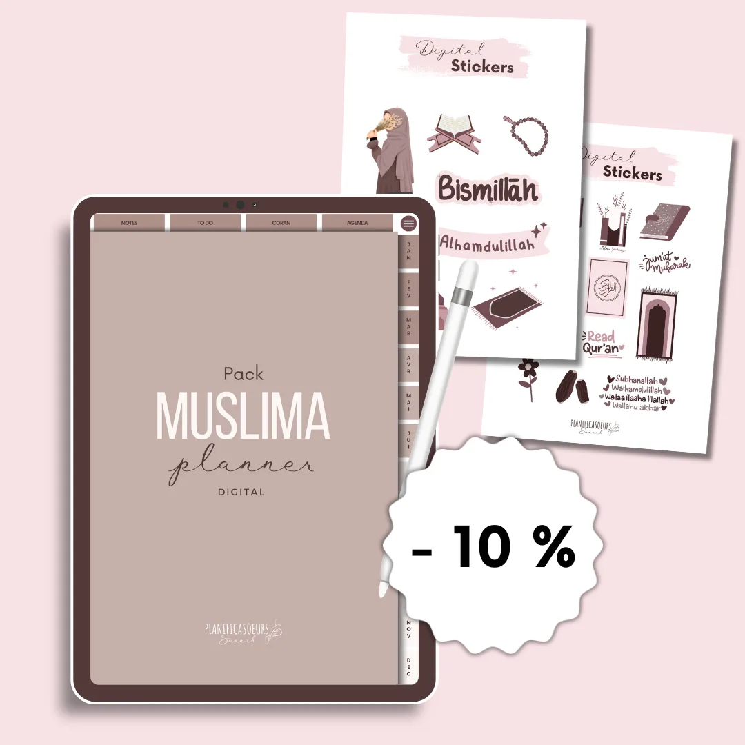 Planner digital français Planificasoeurs sunnah PLANIFICATEUR numérique muslim musulman religieux islamique muslima pas cher