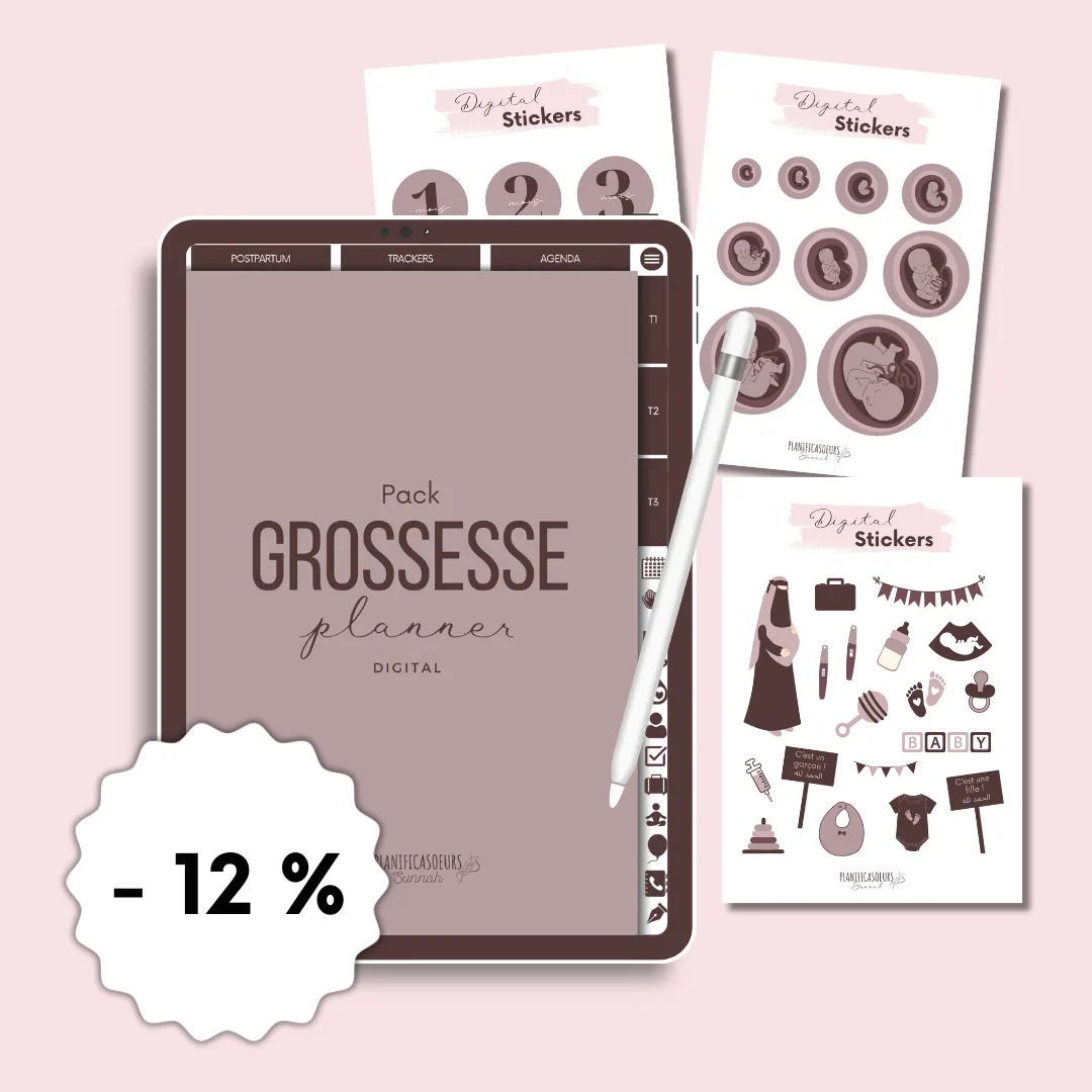 Planner digital français Planificasoeurs sunnah PLANIFICATEUR numérique muslim musulman religieux islamique femme musulmane grossesse suivi projet de naissance accouchement