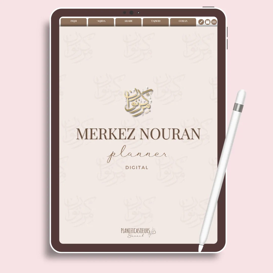 Planner digital conçu par PlanificaSoeurs Sunnah pour les étudiantes du Merkez Nouran. 100 % personnalisé selon leur programme pédagogique, avec 359 pages interactives et plus de 700 hyperliens cliquables pour une navigation rapide et un suivi optimal des leçons.